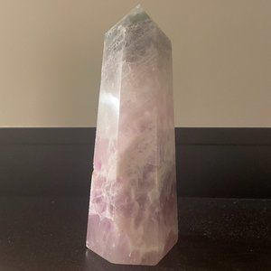 RARE Pink and Green Fluorite Tower with Purple Inclusions